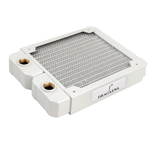 Dracaena.io 120mm Copper PC Radiator for Custom Water Cooling Loop, 28mm Thick, 1x120mm Fan Mount, Dual G1/4 Thread Ports, Liquid Cooling Radiator