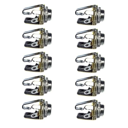 bnafes 3.5mm Stereo 3-Pole (3-Pin) TRS Plug Jack Socket Adapter Connectors Use for Microphone Jack, Earphone Plug, Audio Video AV PC - 10 Pack