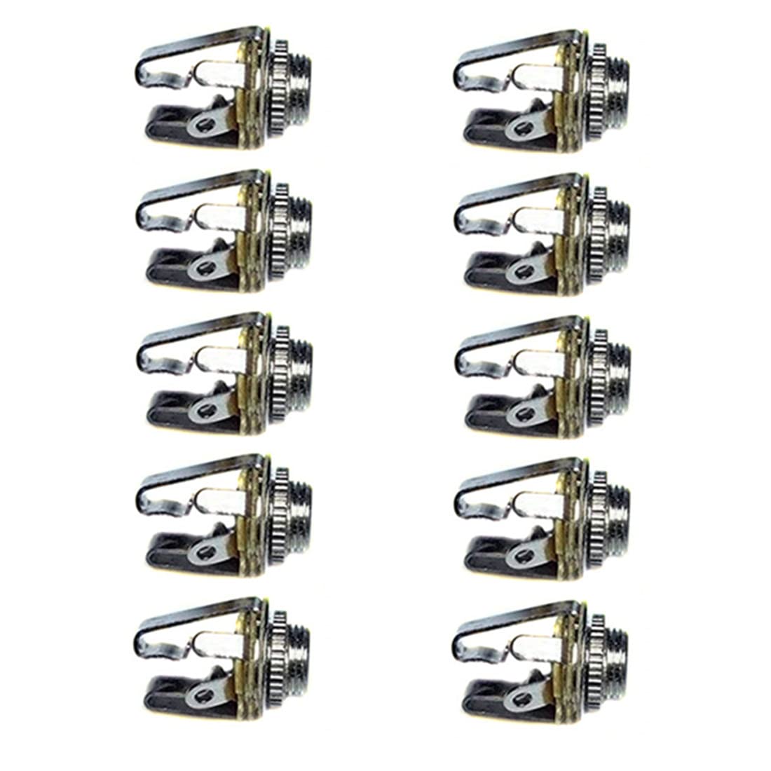 bnafes 3.5mm Stereo 3-Pole (3-Pin) TRS Plug Jack Socket Adapter Connectors Use for Microphone Jack, Earphone Plug, Audio Video AV PC - 10 Pack