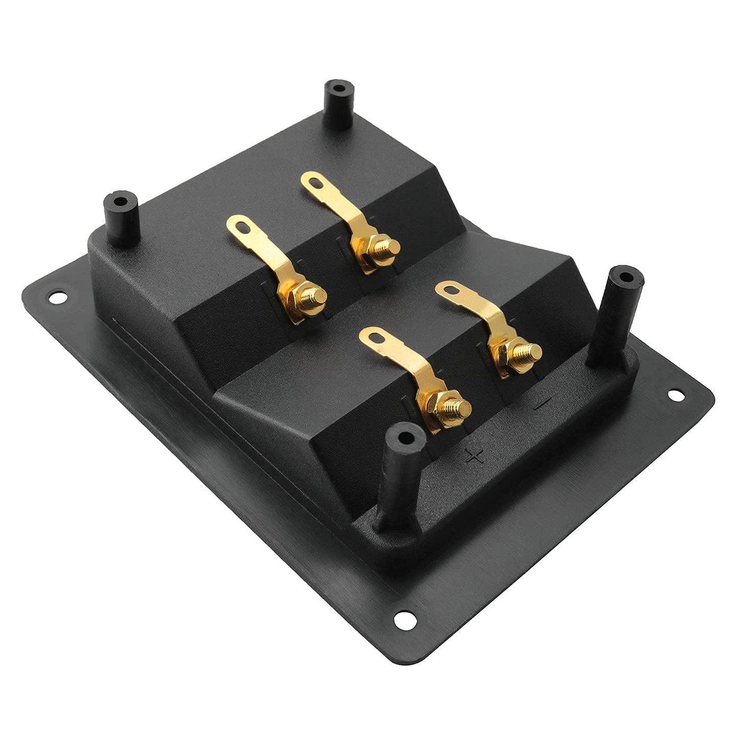 ZZLZX 1PC Copper 4-Position Terminal Junction Box, Post 4 Speaker Wall Plates Home Theater Junction Box Connectors for Car/Home Audio, Speaker Box
