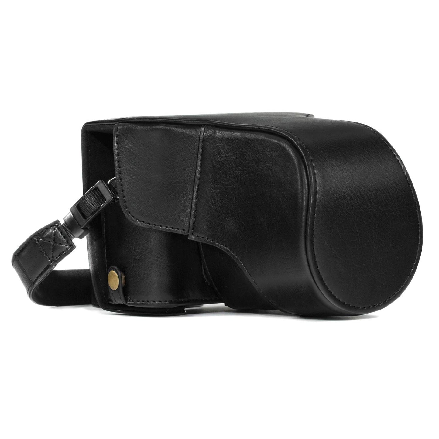 MegaGear MG981 Ever Ready Leather Camera Case and Strap for Fujifilm X-T30, X-T20, X-T10 (16-50mm / 18-55mm Lenses) - Black