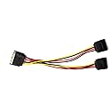 Gametown Replacement 15 Pin SATA Male to 2 SATA Splitter Female Power Extension Cable Cord