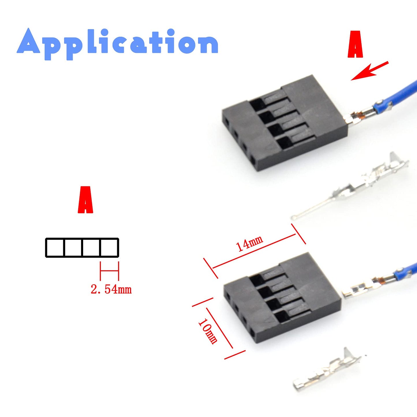 Gikfun 4 Pin Cable Housing for Female Connector Arduino Dupont (Pack of 100pcs) EK1119