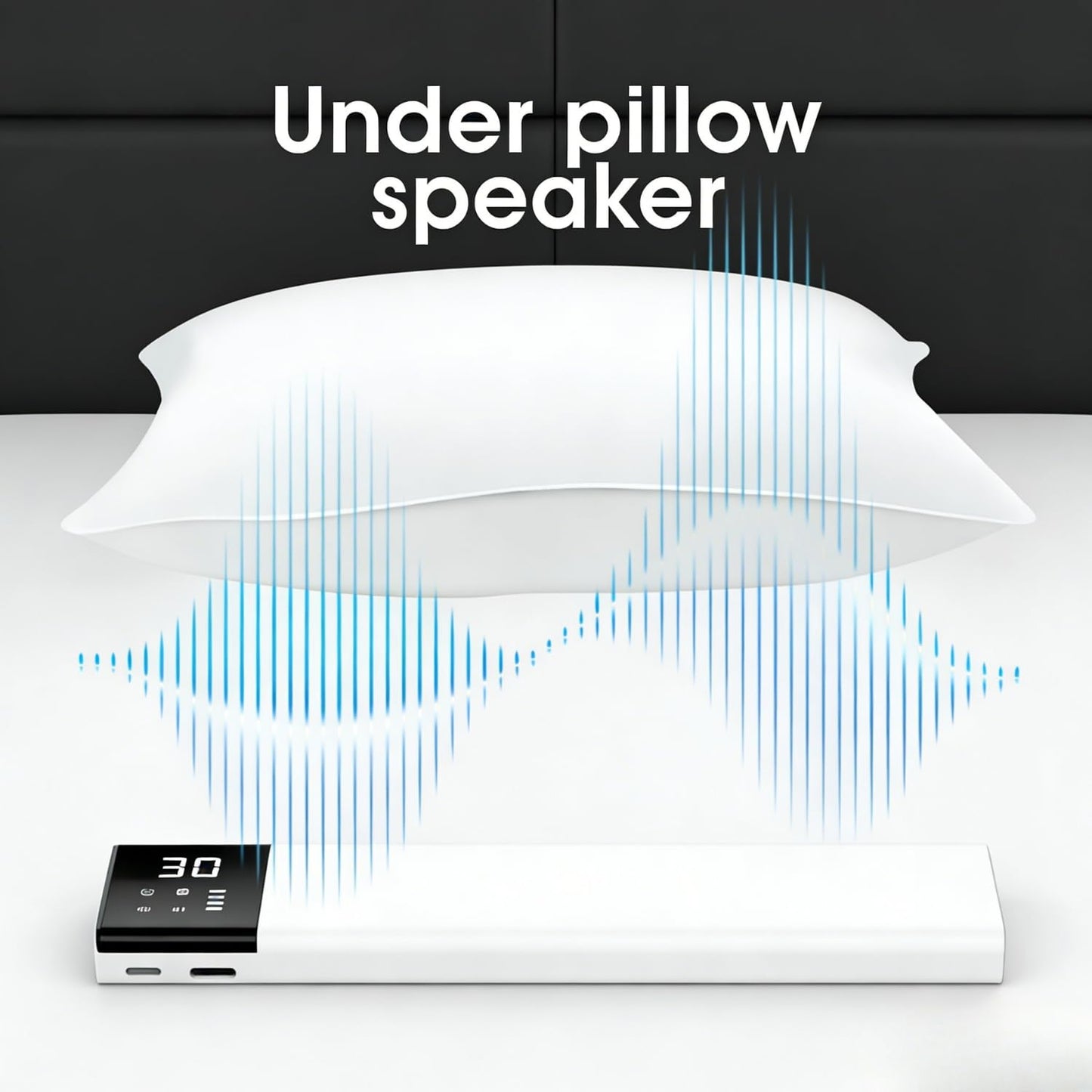 Pillow Speaker for Sleeping, Bone Conduction Speaker, Bedside Speaker with 36 Built-in White Noise, Auto Off Timer, Portable for Home & Travel
