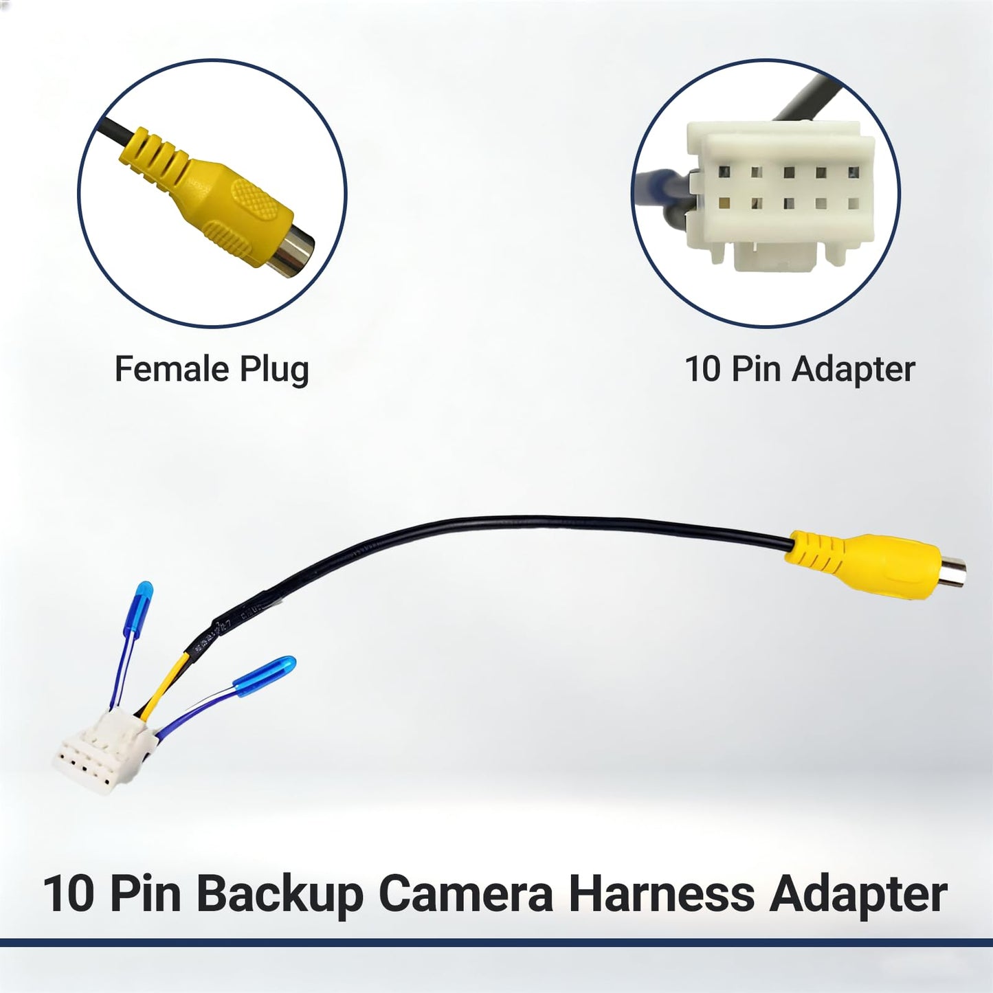 YYTQP 10 Pin Backup Camera Harness Adapter for Android Car Stereo Wiring Harness Connector, Rearview Input Adapter Plug Cable