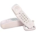 Trimline Corded Telephone - Design from 60s with Modern Electronics (White)