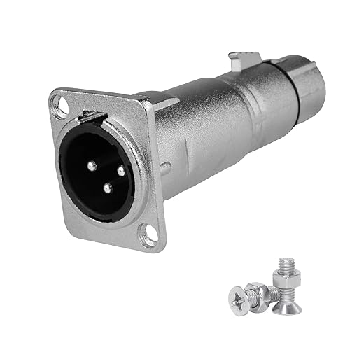 3-Pin XLR Male to Female Panel Mount Connector - Durable Microphone Adapter Coupler with Feedthrough Mount Socket, Ideal for Mixers and Audio Devices