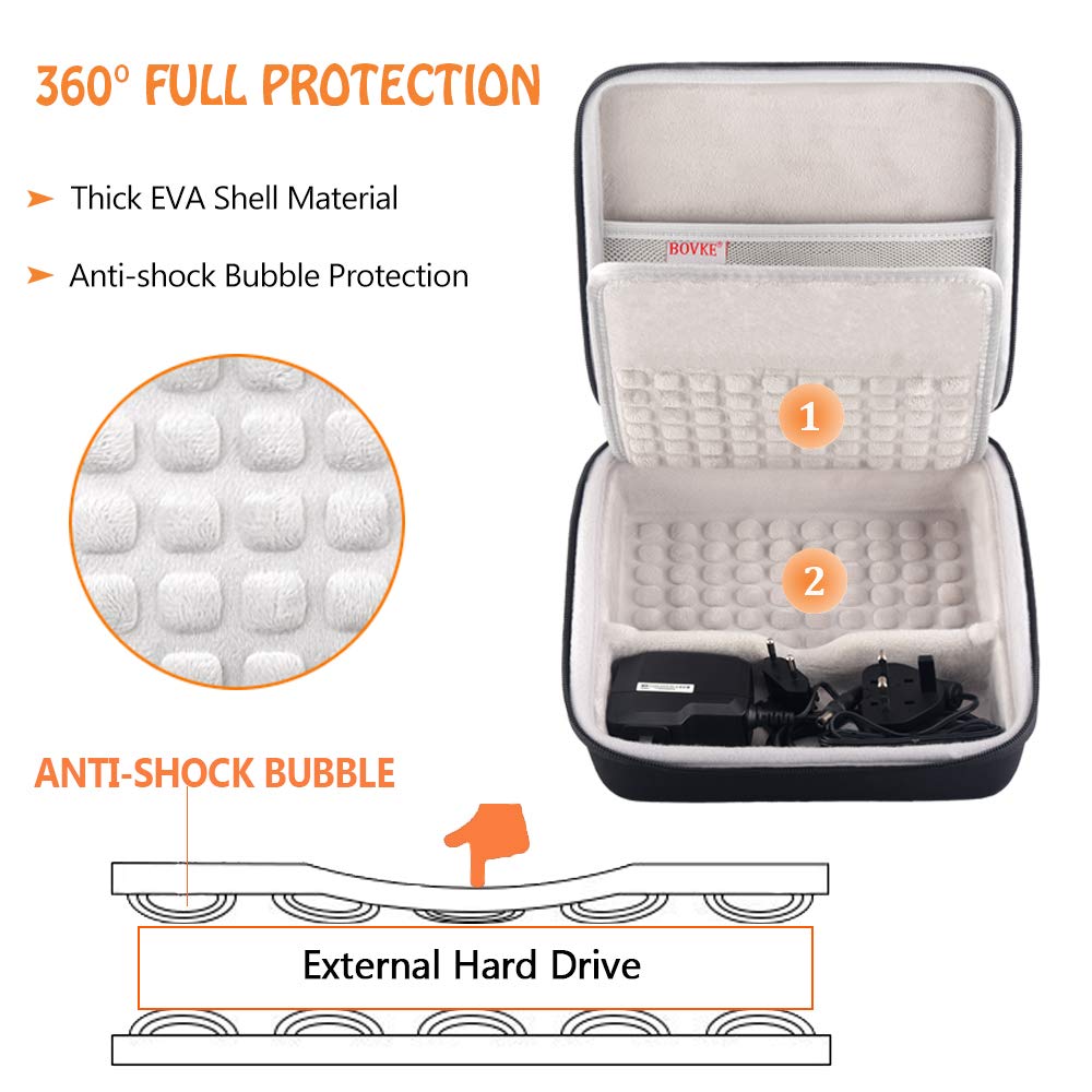 BOVKE Hard Drive Case for Seagate Backup Plus Hub External Hard Drive Desktop HDD 4TB 6TB 8TB 10TB 12TB 14TB 16TB 18TB 20TB, 3.5 Inch Portable Desktop