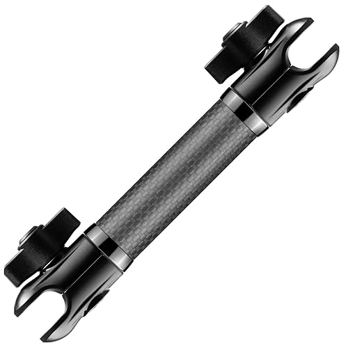 Tackform 7" Long 20mm Ball and Socket Arm DuraLock 20 Series Carbon Fiber Arm | Dual 20mm Sockets with Optional Anti-Theft Knobs | Black