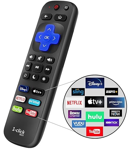 1-clicktech for Roku Remote 2-in-1 for Roku-TV and Roku Box, Compatible for TCL Hisense ONN Sanyo Sharp Hitachi Element Insignia LG Magnavox Roku TV