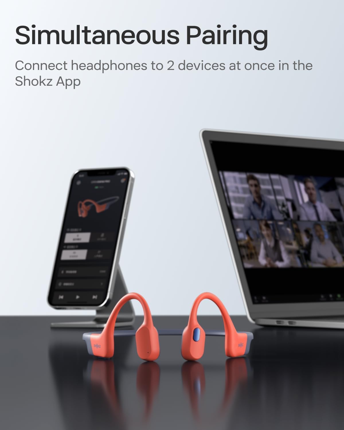 SHOKZ OpenSwim Pro - Open-Ear Bluetooth Headphones & 32GB MP3 Player, IP68 Waterproof, Bone Conduction Headphones, Secure Fit for Workouts, Running