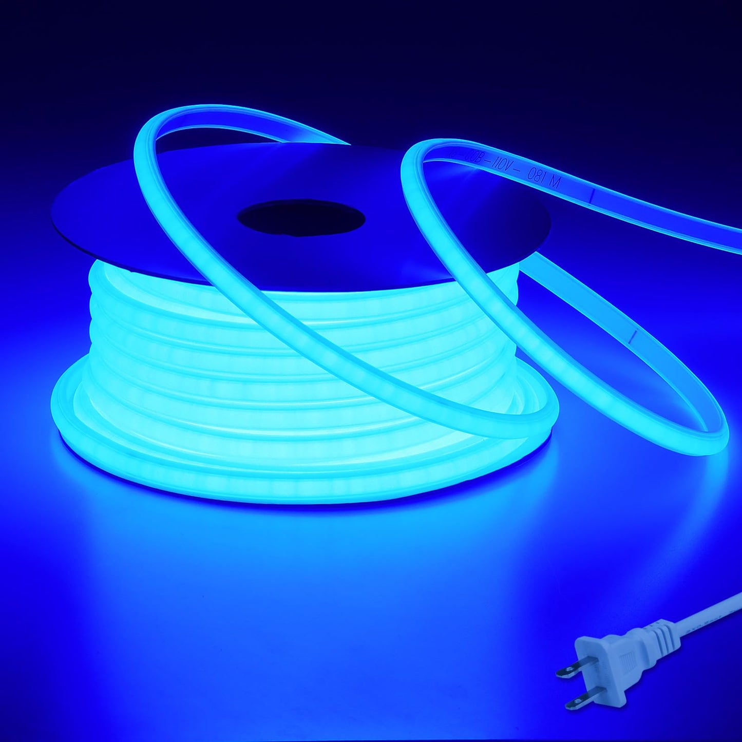 BENLUN AC 110V COB LED Strip Lights Outdoor Waterproof 65.6ft, Blue Super Bright 200W LED Rope Light, IP65 Flexible Cuttable, for Bedroom Garden