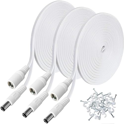 SIOCEN 3 Packs 20ft DC Power Extension Cable,5.5mm x 2.1mm 12v Extension Cord Security Camera Power Cable Male to Female for CCTV IP Indoor Camera Dvr