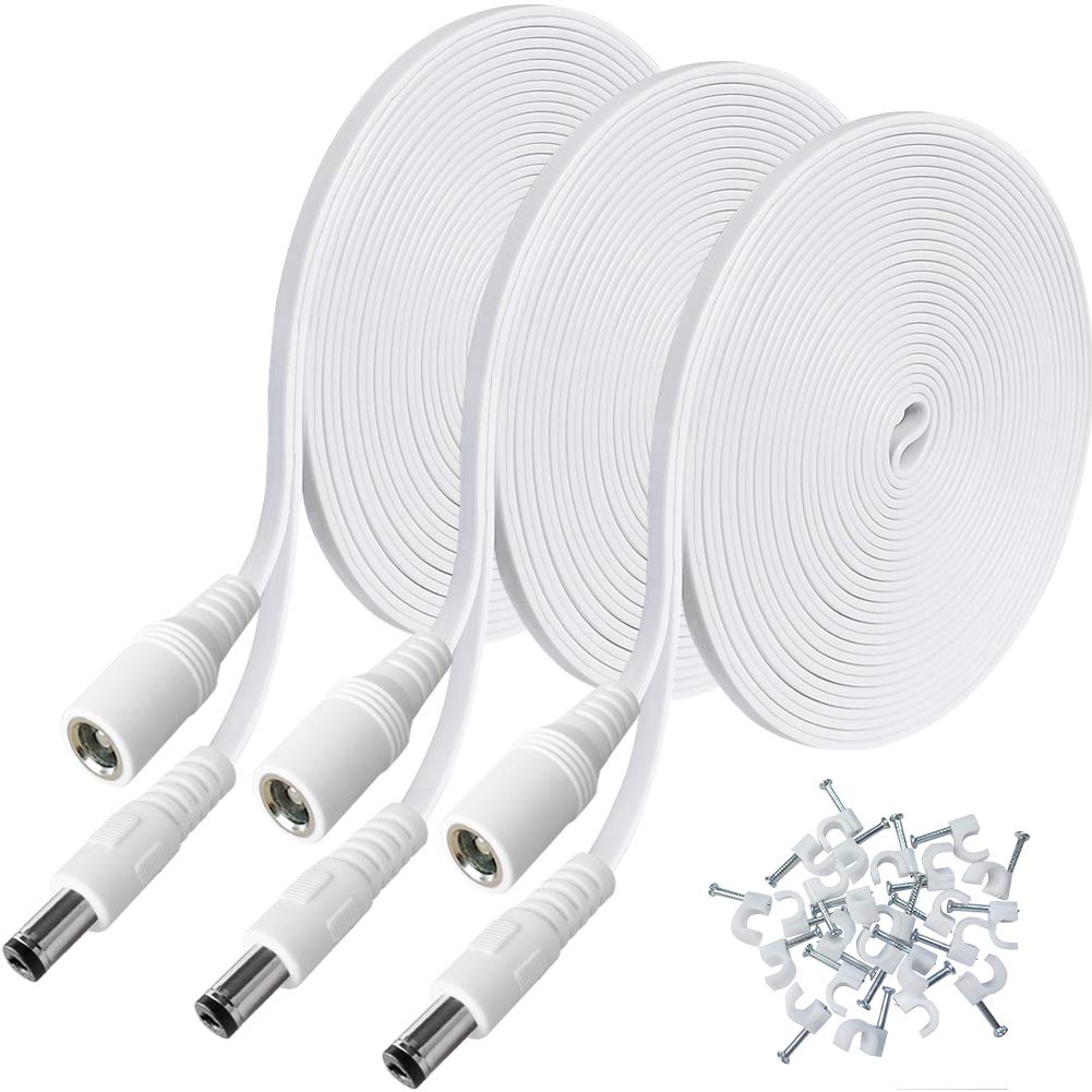 SIOCEN 3 Packs 20ft DC Power Extension Cable,5.5mm x 2.1mm 12v Extension Cord Security Camera Power Cable Male to Female for CCTV IP Indoor Camera Dvr