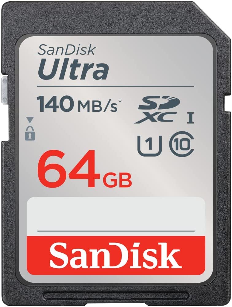SanDisk 64GB SD Card 5 Pack SD Ultra UHS-I Class 10 (SDSDUNB-064G-GN6IN) Bundle with (1) Everything But Stromboli SDXC & MicroSD Memory Card Reader