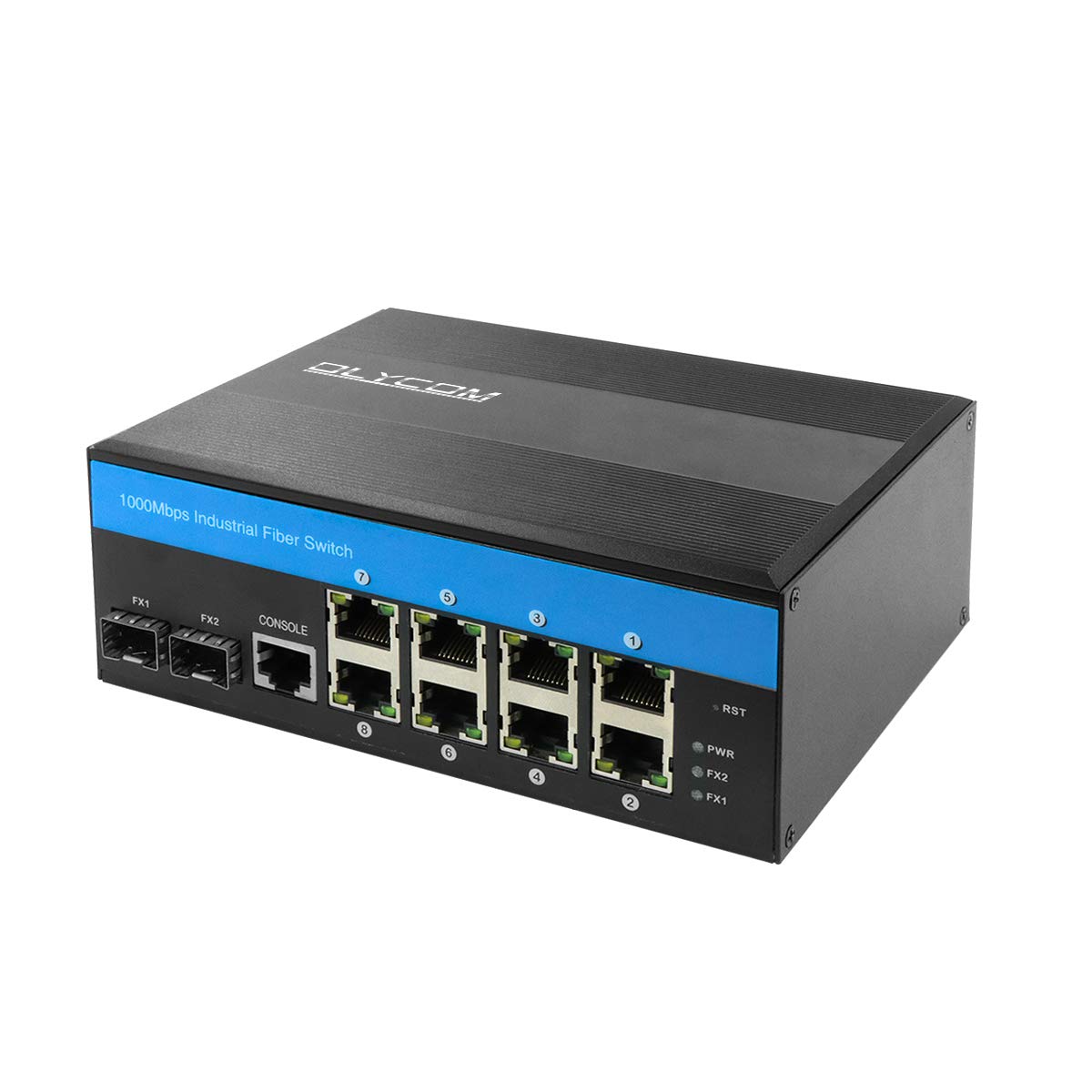 Industrial Gigabit Ethernet L2 Managed Switch 8 X Gigabit Ports 2 X SFP Slots DIN-Rail Mount IP40 with Vlan Qos LACP STP/RSTP Management…