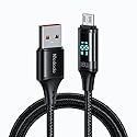 mcdodo [ Micro USB Nylon Braided Sync Charge USB Data 4FT/1.2M Cable Compatible Samsung/HTC/MP3 More (Micro Black, 4FT/1.2M)