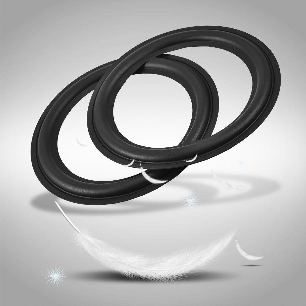 Yoidesu 2pcs Black Color 8 inch Rubber Speaker Surround Rings Replacement Parts for Speaker Repair or DIY,Perforated Rubber Speaker Foam Subwoofer