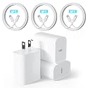 Fast Charger 3 Pack 25W PD USB C Wall Charger Adapter with 3 Pack 6FT Type C to Cable Compatible with Phone 15/15 Plus/15 Pro/15 Pro Max Pad