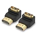 VCE HDMI 90 Degree Adapter 2-Pack, Right Angle HDMI Adapter Male to Female L-Shape Connector with 4K@60Hz, 3D for TV Stick, HDTV, PC