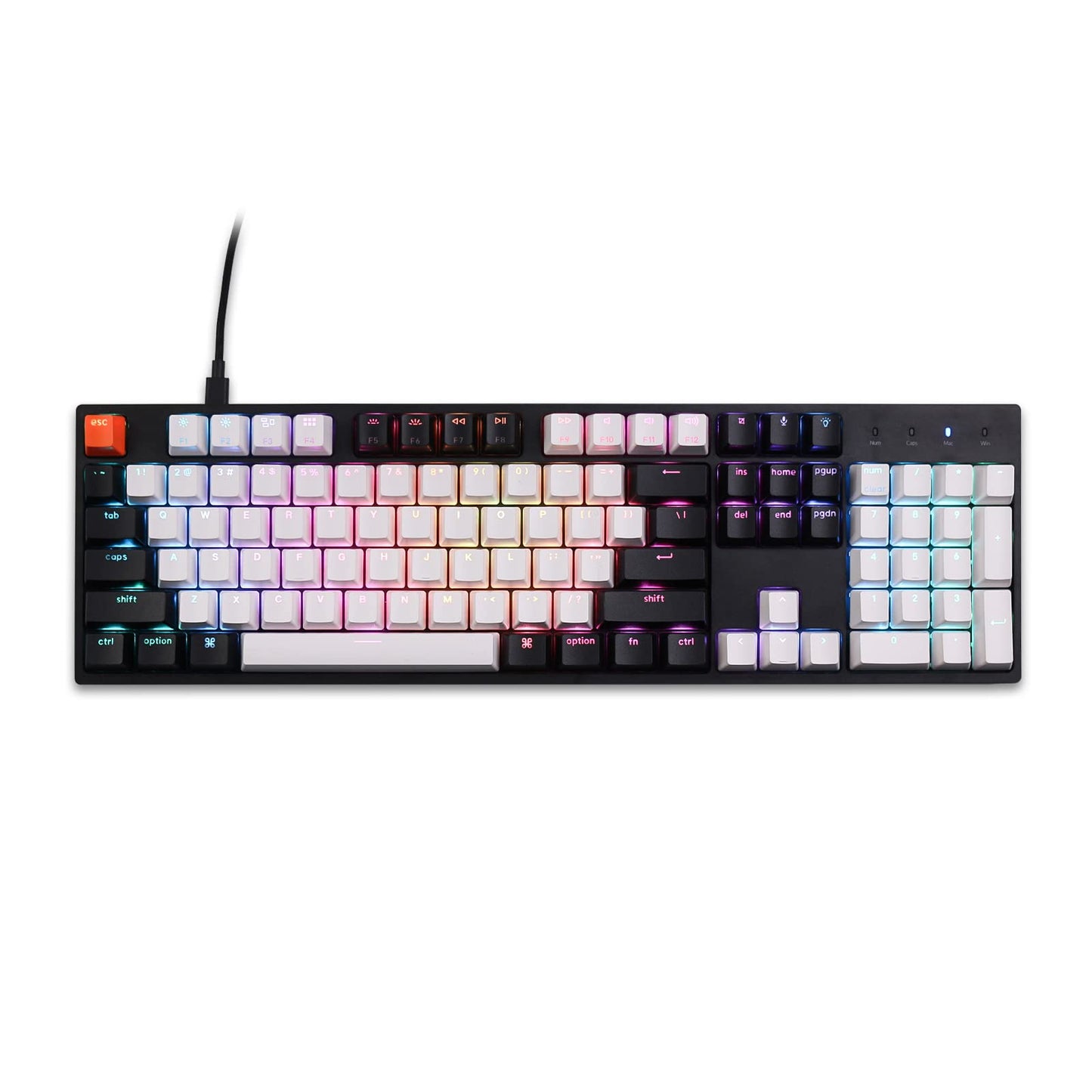 Keychron C2 Full Size Wired Mechanical Keyboard for Mac, Hot-swappable, Gateron G Pro Brown Switch, RGB Backlight, 104 Keys ABS keycaps Gaming