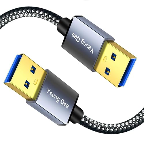 Yeung Qee USB to USB Cable 3 ft,USB 3.0 A to A Male Cable USB Male to Male Cable Double End USB Cord Compatible for Data Transfer,Hard