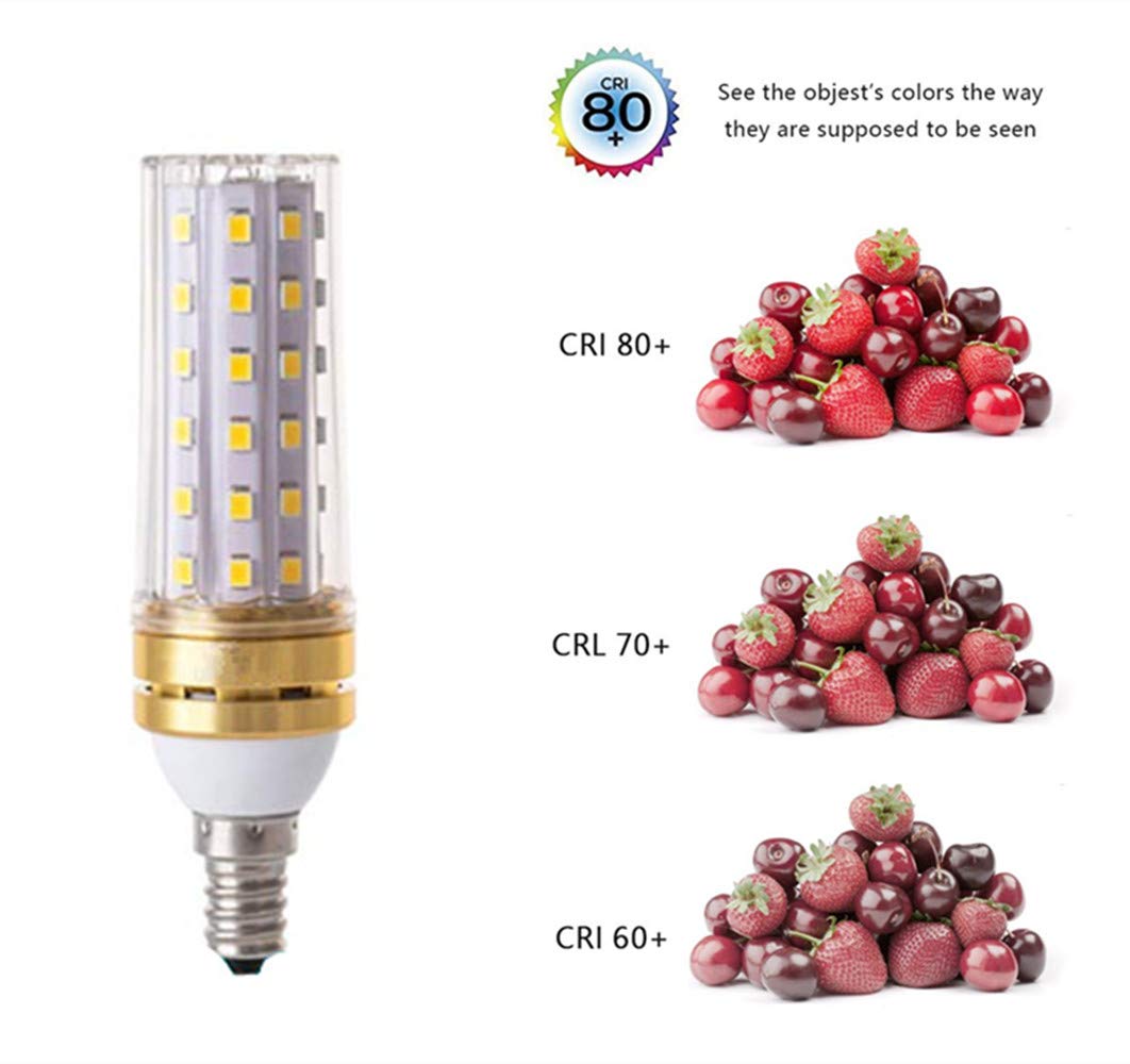 E12 LED Corn Bulbs 12W Candelabra LED Light Bulbs 100W Incandescent Bulbs Equivalent 12W LED Candle Bulbs,Warm White 3000K,E12 Small