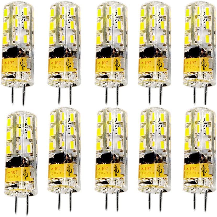 MODOAO 10 Pack G4 2W 3W 24/48 LED Corn Bulb 3014 SMD Corn Light Lamp Cool White Warm White AC DC 12V(2W,Cool White)