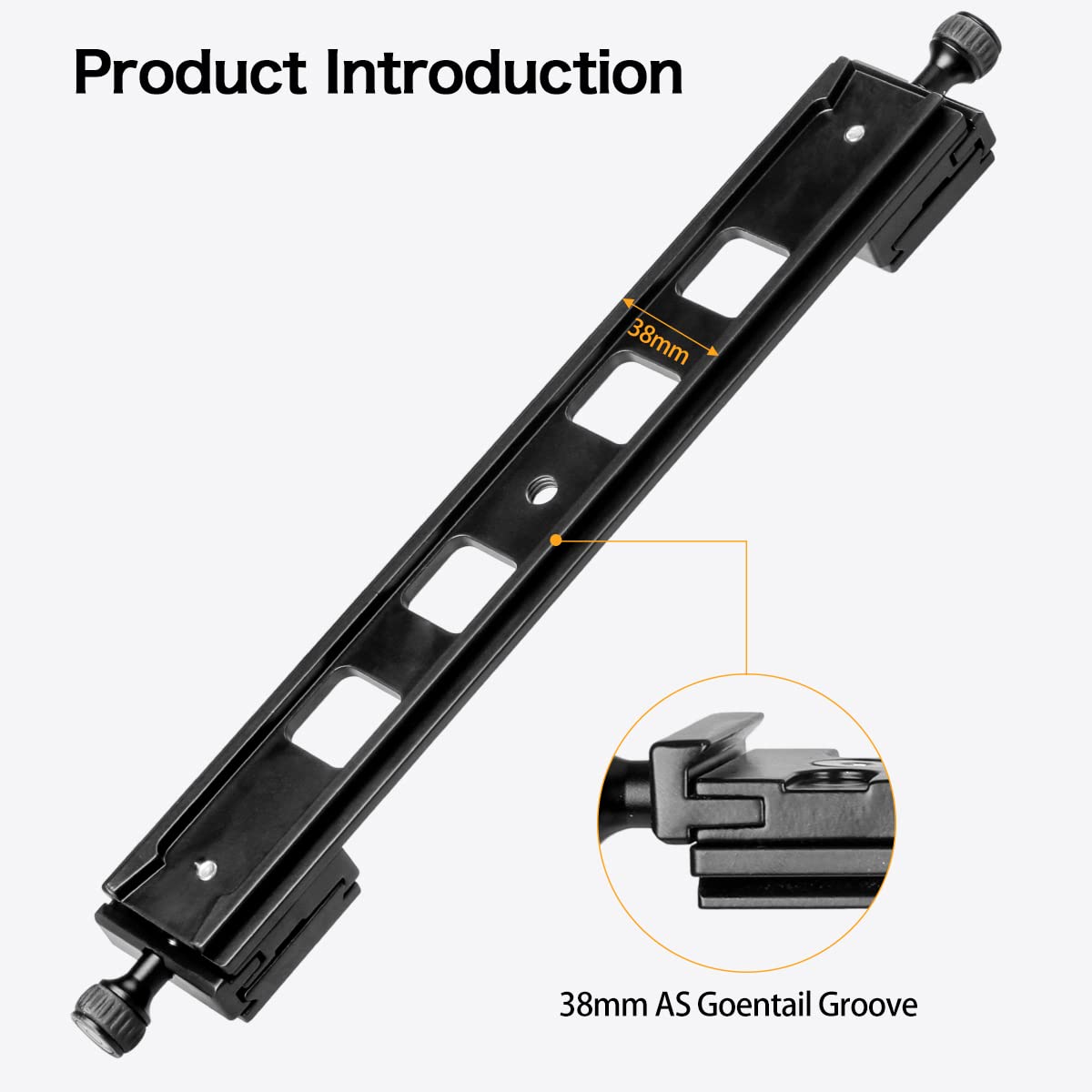 Koolehaoda 300mm Lengthened Quick Release Plate Clamp Rail Nodal Slide Bracket Mount Adapter Compatible Arca Swiss for DSLR Camera,Tripod,Ball Head
