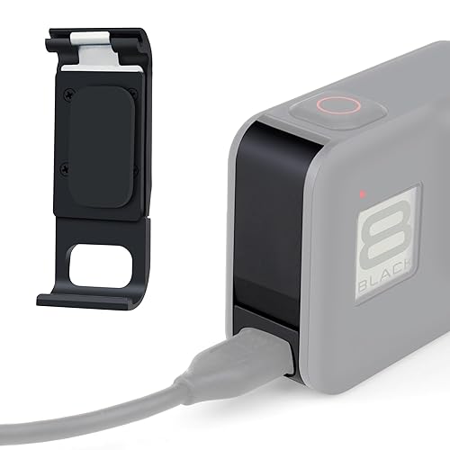 GEPULY Aluminum Replacement Battery Cover Side Door for GoPro Hero 8 Black - Charging Without Removing The Battery Door Cover Accessories Accessory