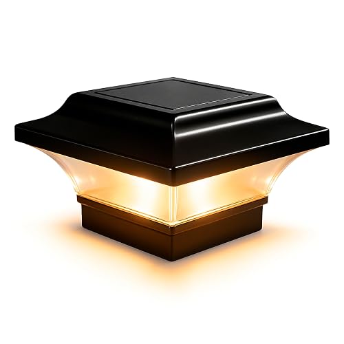 Classy Caps 2x2 Imperial Solar Post Cap - Fits 2"x2", 2.25"x2.25", and 2.5"x2.5" Deck & Fence Posts - Warm & Cool Light Modes - Black Cast Aluminum