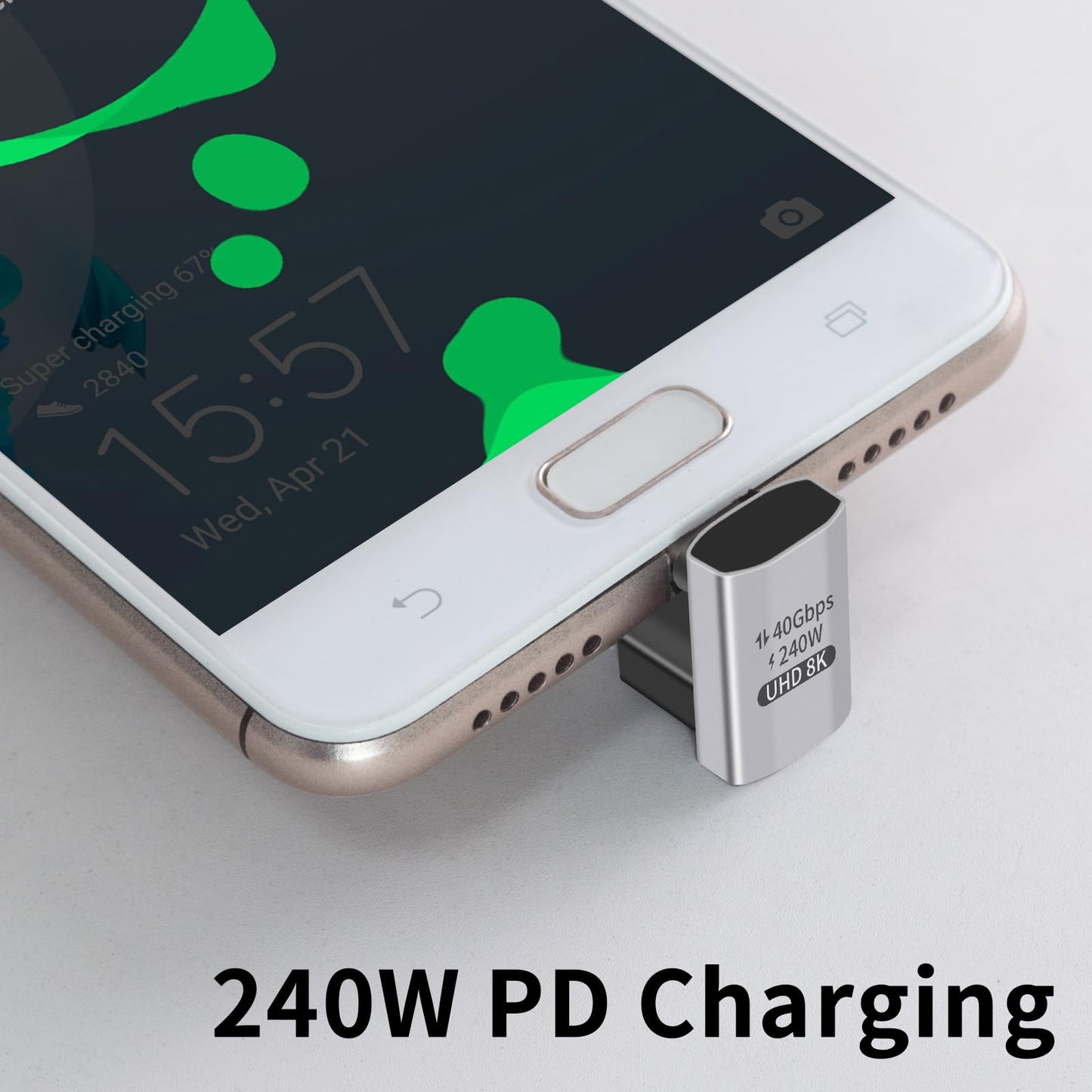 Danfetsoy 2-Pack 240W U Shape USB C Adapter, 40Gbps 180 Degree USB C Male to Female Adapter 40Gbps PD 240W Suitable for Power Bank, Phone, Laptop…