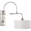 Progress Lighting Kempsey Collection One-Light Swing Arm Wall Bracket, Nickel, 19-3/4" x 12"