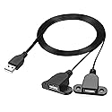 Guo USB Charging Extension Cable Male to Dual Female, USB 2.0 Charging Port 1 to 2 Panel Mount with Screw Hole, Used for Furniture/Mobile