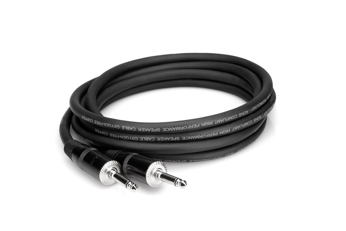 Hosa SKJ-405 Pro Speaker Cable, REAN 1/4 Inch TS to Same, 5 Feet