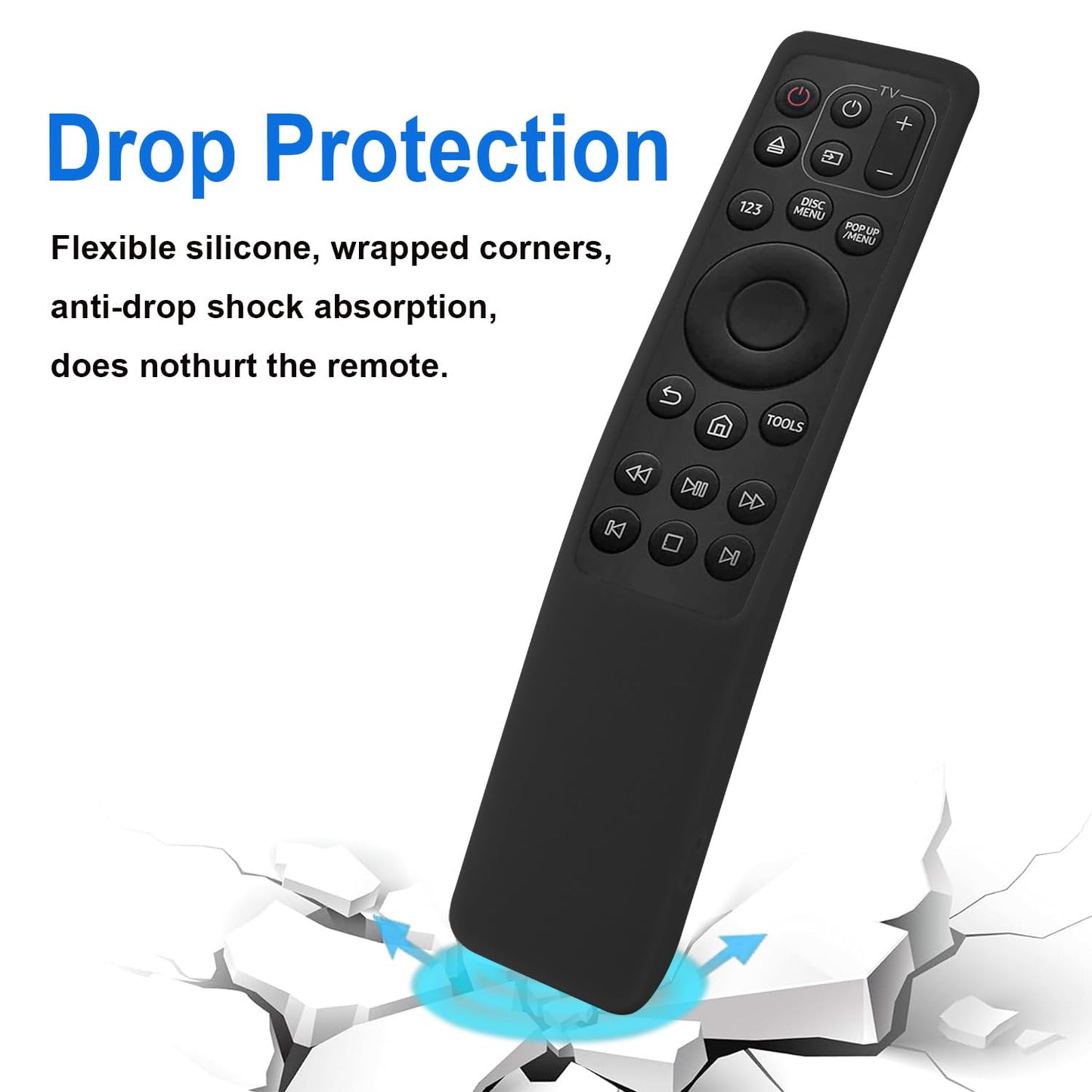 JCMOYUTY Silicone Case Cover for Samsung 4K UHD Blu-Ray Player AK59-00180A Remote, Black Sleeve