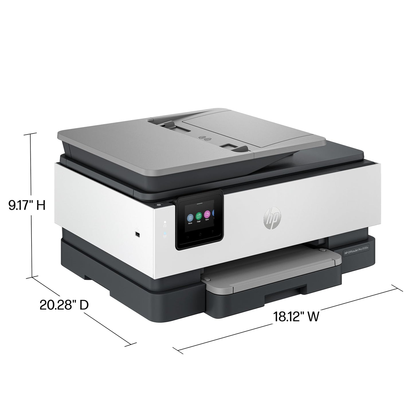 HP OfficeJet Pro 8135e Wireless All-in-One Color Inkjet Printer, Print, Scan, Copy, Fax, ADF, Duplex Printing, Best-for-Home Office, 3 Months