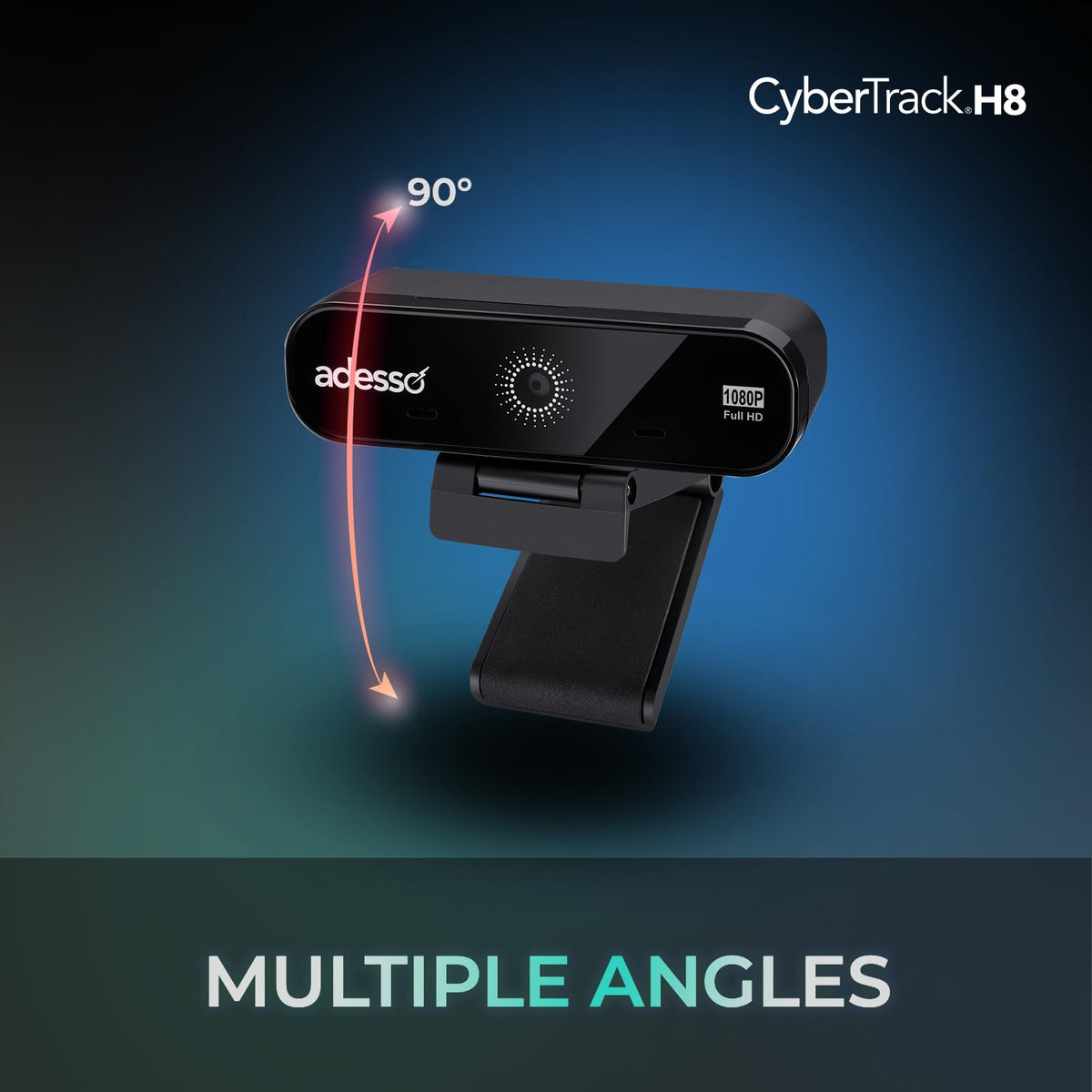 Adesso CyberTrack H8 Webcam 1080P Tripod Mount