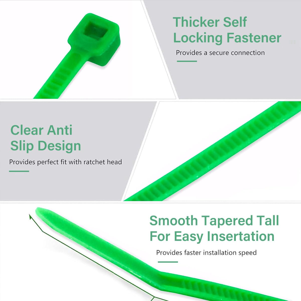 Zip Ties Heavy Duty Cable Ties with 200lbs Tensile Strength, Multi-Purpose Adjustable Ties, UV Resistant Indoor and Outdoor Cable Ties for Use in The
