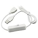 ZRM&E USB Extension Cable with Switch 28AWG White USB Male to Female Extension Cable for USB Headset, Data Transmission, Small Electrical Appliances