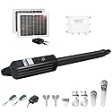 TOPENS A8S Automatic Solar Gate Opener for Heavy Duty Single Swing Gate Up to 18ft, Single Swing Gate Operator Battery Powered with Remote Control Kit
