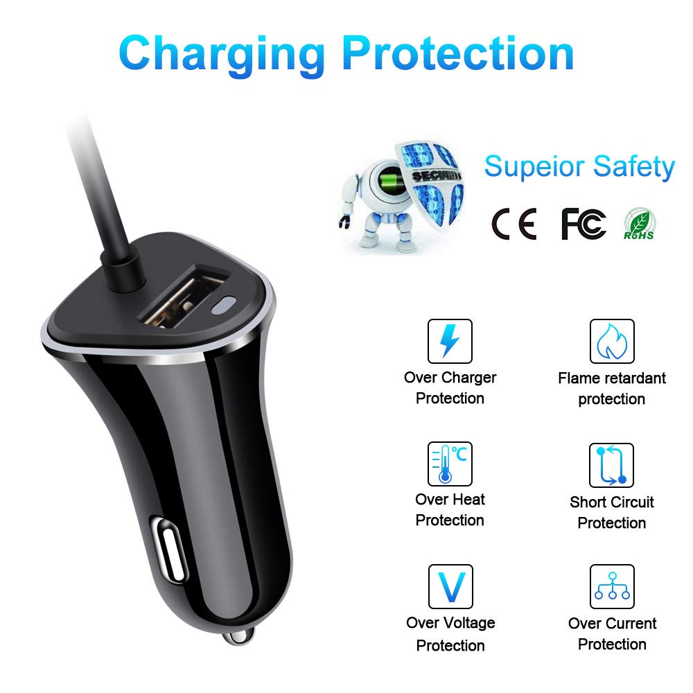 3.4A Car Charger Adapter for Samsung Galaxy S26 Ultra/S26/S25/S24 Ultra/S23/S22/S21 5G/S20/S9,Google Pixel 10a/9 Pro Fold/8Pro/8,iPhone 17e/17 Pro
