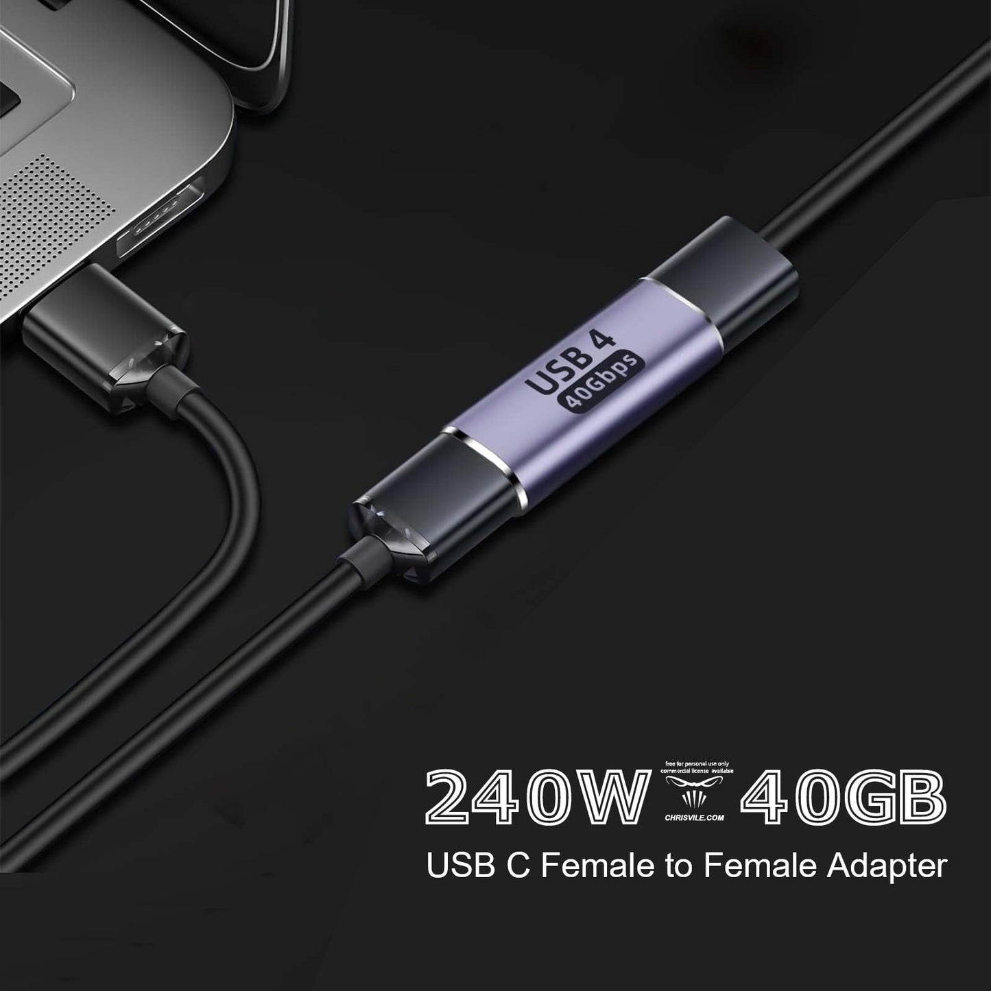 TFAK 3pack usbc Female to Female Adapter - USB C Coupler with 240W Fast Charging & 40Gbps Data Transfer, Type c Extender with 8k@60hz Video…