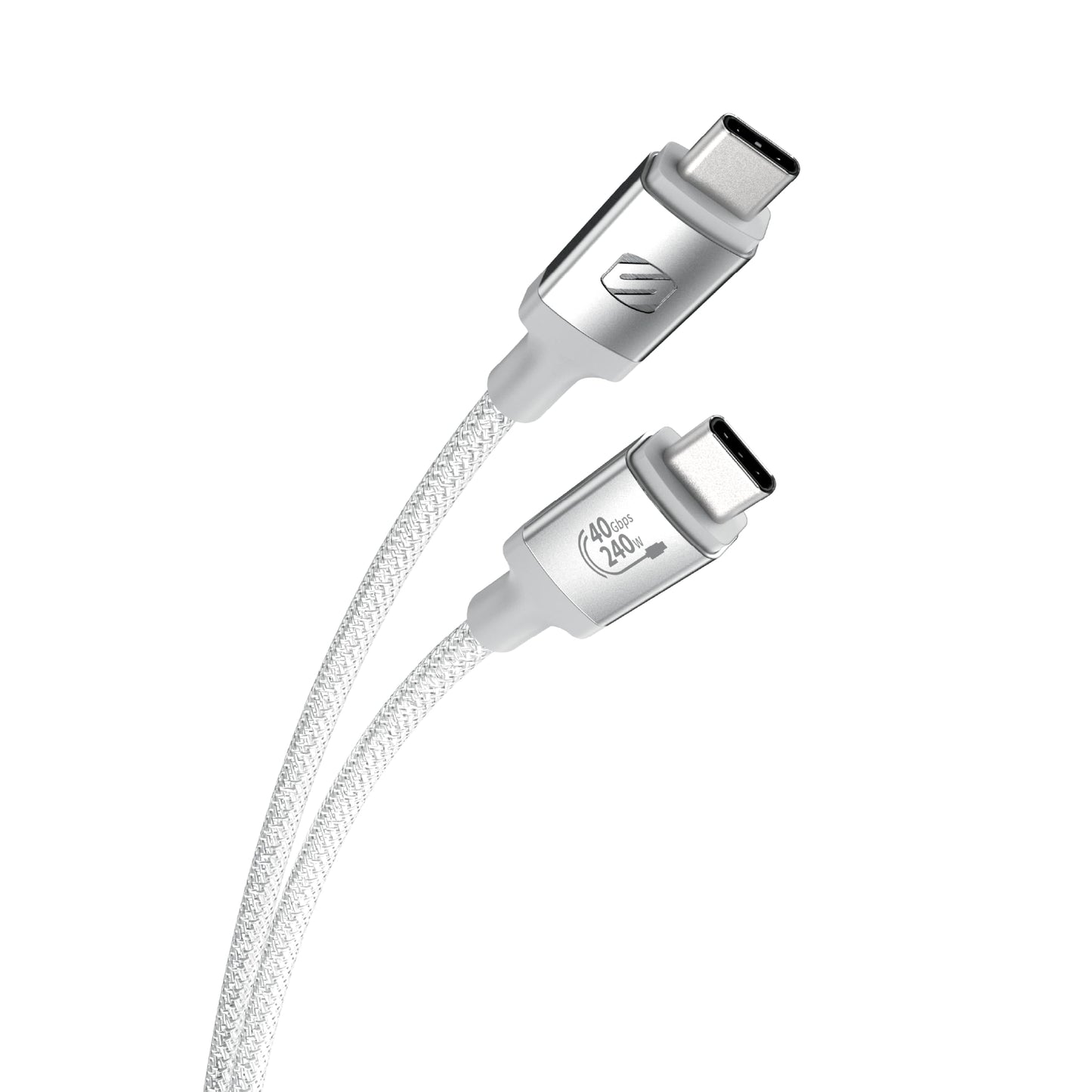 Scosche CC4B4WT StrikeLine USB4, 4FT USB-C to USB-C Charging Cable with 240W Fast Charging and 40Gbps Data Transfer, Cord Compatible with Thunderbolt…