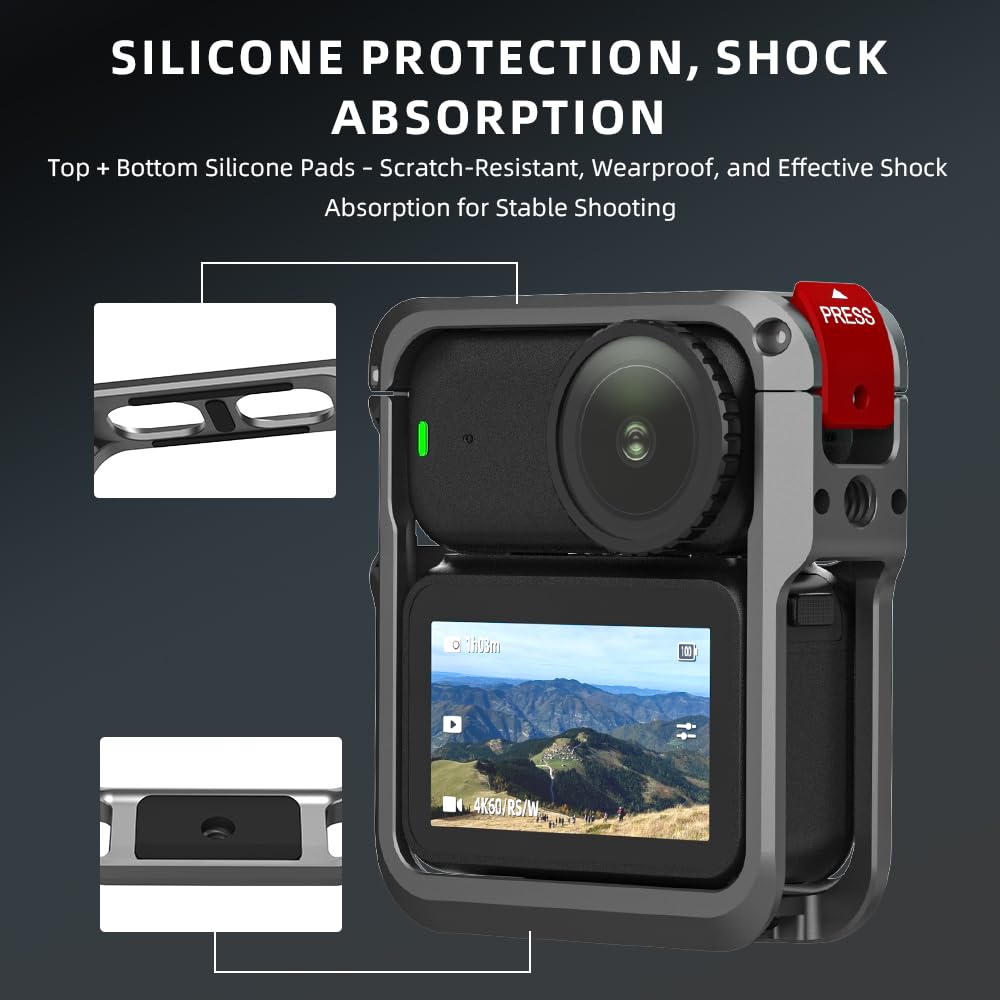 Honlyn Metal Protective Cage for DJI Osmo Nano, Rabbit Cage Expansion Aluminum Protective Frame Cage with Strap Camera Accessories