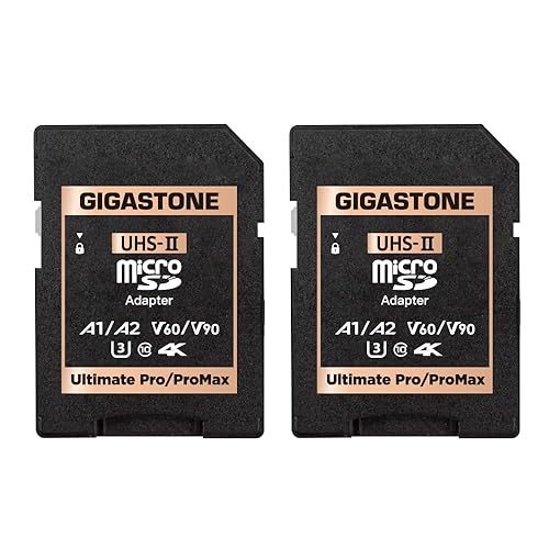GIGASTONE UHS-II MicroSD to SD Memory Card Adapter, Camera Ultimate UHS-II Adapter 2-Pack