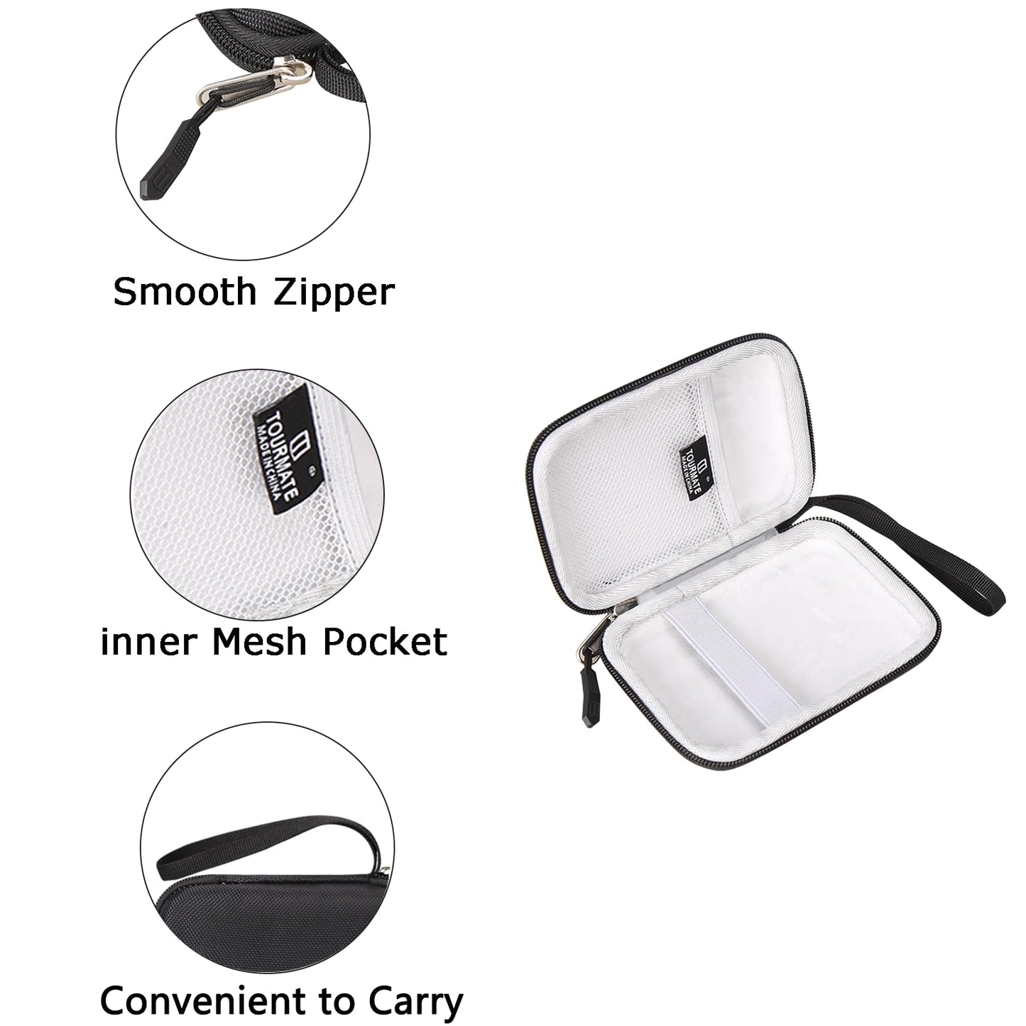 Tourmate Storage Case for UnionSine 250GB 2.5" Portable External Hard Drive, Protective Carrying Storage Bag (Only Case)