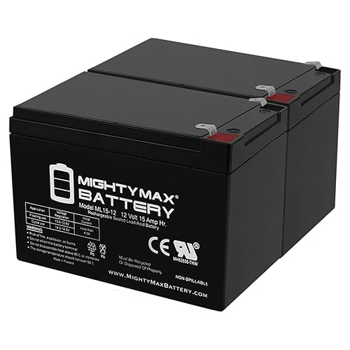 Mighty Max Battery ML15-12 - 12V 15AH SLA Battery - Pack of 2