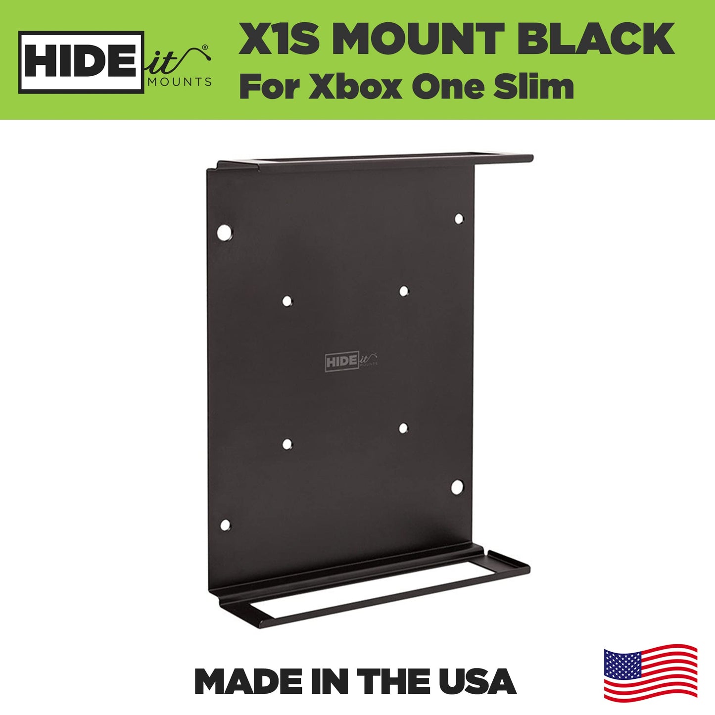 HIDEit Mounts X1S Wall Mount for Xbox One S - Patented in 2019, Made in USA - Steel Mount for Xbox One S to Safely Store Your Xbox One S on Wall Near
