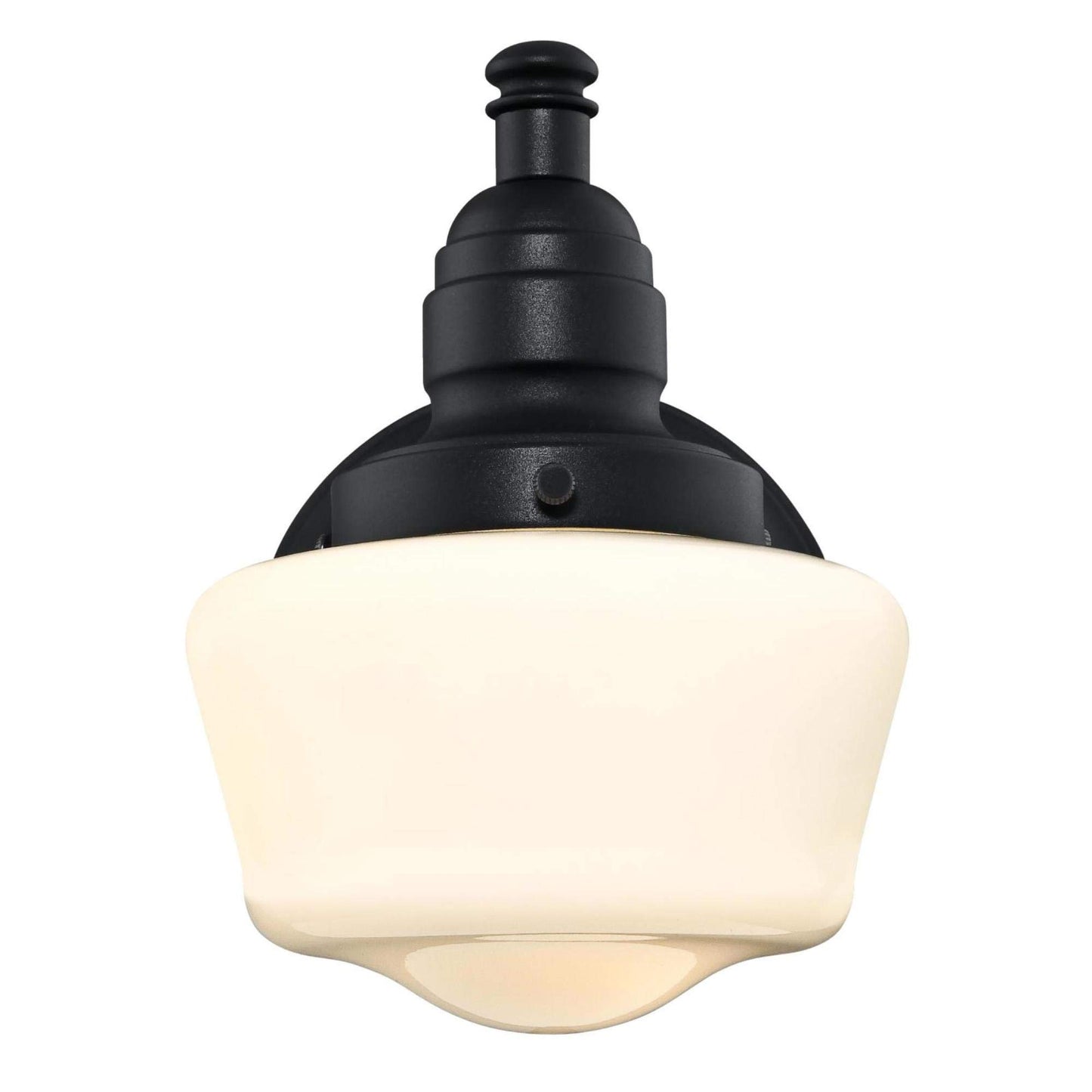 Westinghouse Lighting 6314300 Eddystone One-Light Outdoor Wall Fixture, Textured Black Finish with White Opal Glass